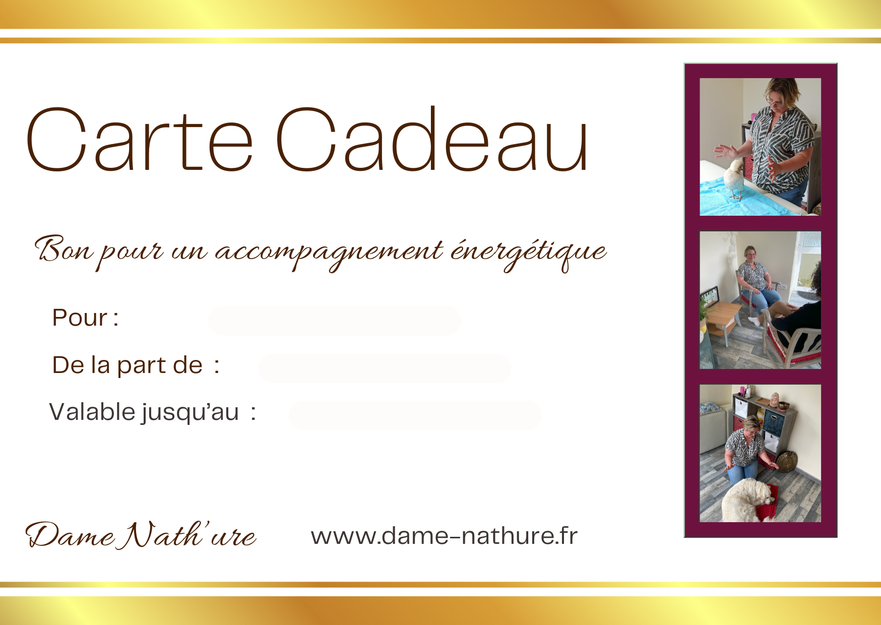 carte cadeau accompagnement energetique animal