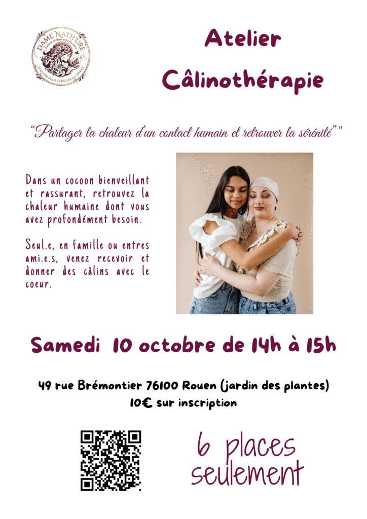 atelier calinothérapie rouen et alentours dame nath'ure 10 octobre 2026